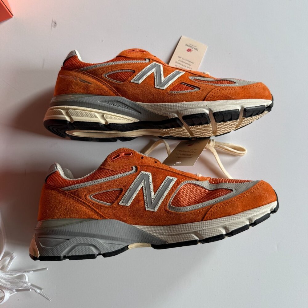 New Balance 990v4 x Aimé Leon Dore Orange - Men's 9.5 - U990OG4 - Made in USA - Picture 3 of 11